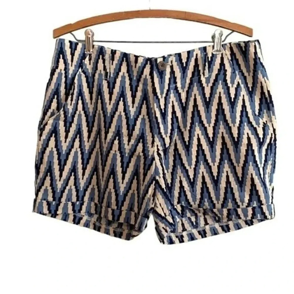 Valerie Bertinelli Chevron Linen Shorts - Picture 1 of 10